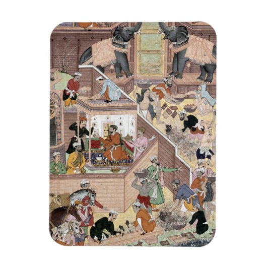 アクバル皇帝(r.1556-1605)建物を点検する マグネット (縦)