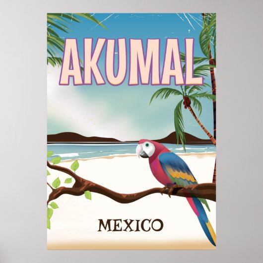 アクマル メキシコ ビーチ 旅行 ポスター (正面)