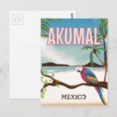 アクマル メキシコ ビーチ 旅行 ポスター ポストカード (正面/裏面)