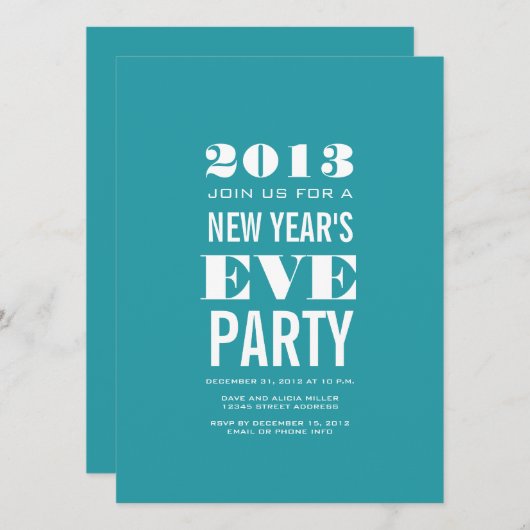 アクモダンア2013年大晦日パーティの招待状 招待状 (正面/裏面)