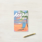 アクラガーナビーチ旅行ポスター ポストイット (デスク上)