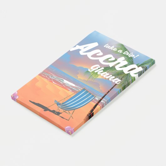 アクラガーナビーチ旅行ポスター ポストイット (アングル)