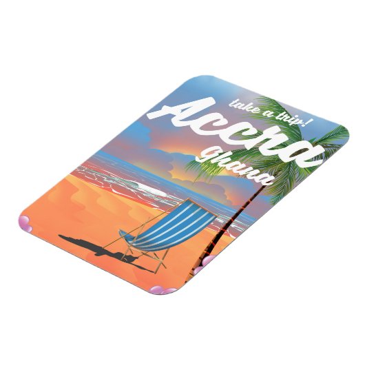 アクラガーナビーチ旅行ポスター マグネット (左側)