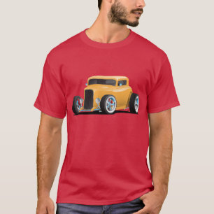 アクラシックメリカンイエロー32改造カーイラストレーション Tシャツ
