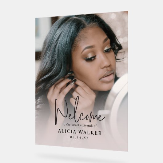 アクリエレガントル甘16ウェルカムサイン アクリルサイン (傾斜)