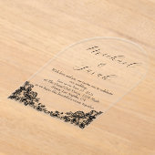 アクリエレガント澄んルレース結婚式招待状 アクリル招待状 (レイダウン)