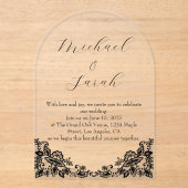 アクリエレガント澄んルレース結婚式招待状 アクリル招待状 (正面)