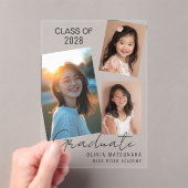 アクリスタイリッシュル卒業発表(blkフォント) アクリル招待状 (インサイチュ (ポータブル))