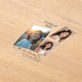 アクリスタイリッシュル卒業発表(blkフォント) アクリル招待状 (レイダウン)