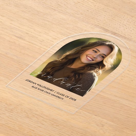 アクリスタイリッシュル縁どアーチ計画の発表 アクリル招待状 (レイダウン)