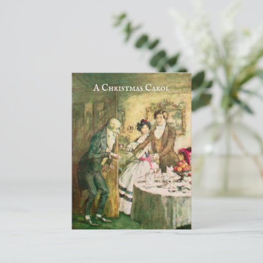 アクリスマスカロルヴィンテージスクルージイラストレーション ポストカード (スタンド正面)
