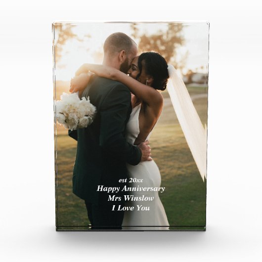 アクリパーソナライズされたル写真版記念日ギフト フォトブロック (正面)