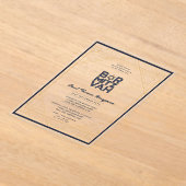 アクリモダンルバー(ユダヤ教の)バル・ミツバーネイビーモダン金ゴールド アクリル招待状 (レイダウン)