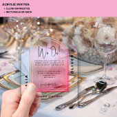 アクリモダンルピンクローズはっきりしたミニマ結婚リスト アクリル招待状