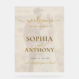 アクリモダンル写真の結婚ウェルカムサイン アクリルサイン