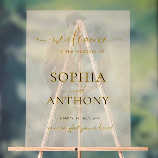 アクリモダンル写真の結婚ウェルカムサイン アクリルサイン (ニュートラル)