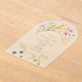 アクリモダンル野花結婚式招待状 アクリル招待状 (レイダウン)