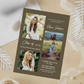 アクリモダンル4枚の写真の卒業発表 アクリル招待状