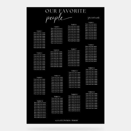 アクリルお気に入りの系人結婚席表 アクリルサイン (正面)