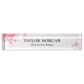 アクリルさくらんぼブロッサムウォーターカラーデスク名プレート デスクネームプレート (正面)