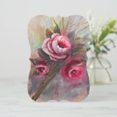 アクリルで作られた絵画ピンクのバラの束 セーブザデート (スタンド正面)