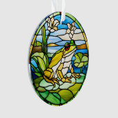 アクリルに印刷したカエルのステンドグラスオーナメント オーナメント (正面)