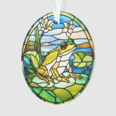 アクリルに印刷したカエルのステンドグラスオーナメント オーナメント (正面)