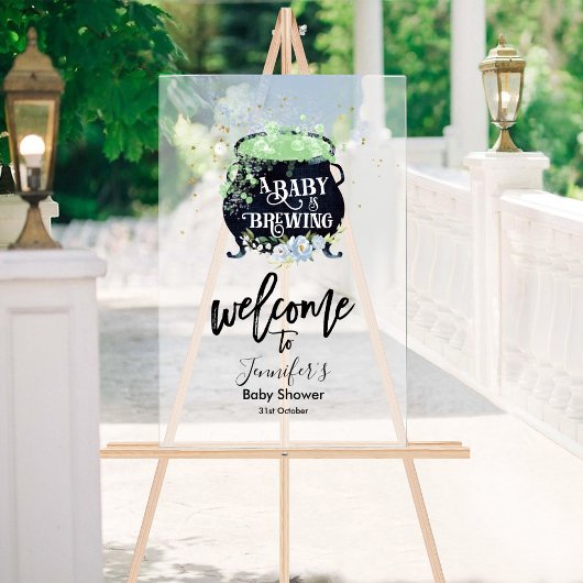 アクリルのウェルカムサイン |ハロウィーンのベビーシャワー アクリルサイン