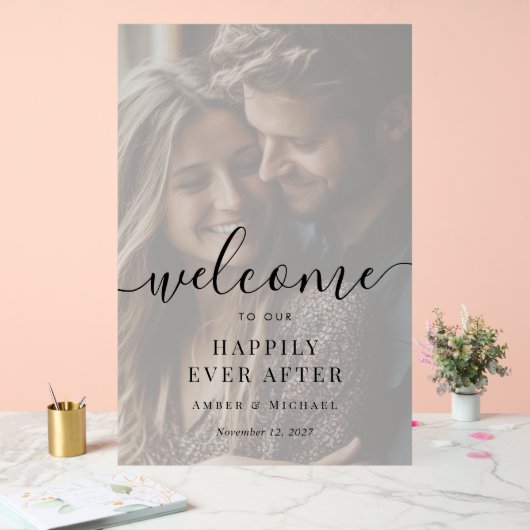 アクリルのサインの後結婚ずっと幸せに写真 アクリルサイン (ウェディング)