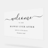 アクリルのサインの後結婚ずっと幸せに霜が アクリルサイン (傾斜)