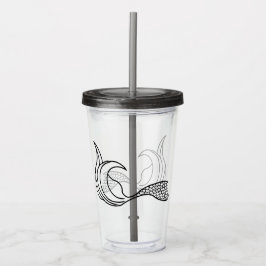 アクリルのタンブラーにマーメイドの尾 アクリルタンブラー