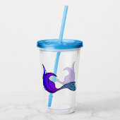 アクリルのタンブラーの上の紫と青の人魚の尾 アクリルタンブラー (裏面)