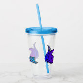 アクリルのタンブラーの上の紫と青の人魚の尾 アクリルタンブラー (左)