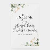 アクリルのリハーサルのディナーウェルカムサイン | 緑 アクリルサイン (正面)