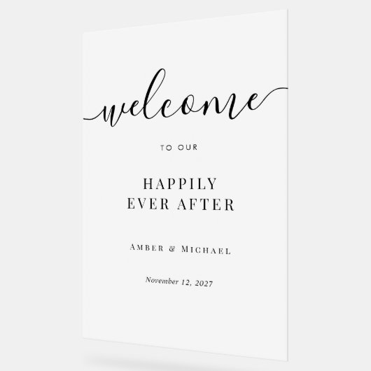 アクリルの印結婚象の後で幸せに アクリルサイン (傾斜)