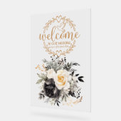 アクリルの印結婚象へようこそ アクリルサイン (傾斜)