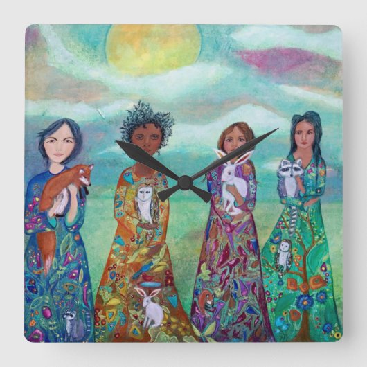 アクリルの壁お洒落掛け時計 スクエア壁時計 (正面)