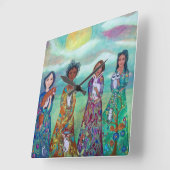 アクリルの壁お洒落掛け時計 スクエア壁時計 (傾斜)