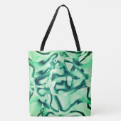 アクリルの曲線の緑の形状、ミントシェード トートバッグ (正面)