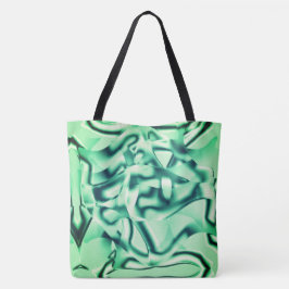 アクリルの曲線の緑の形状、ミントシェード トートバッグ