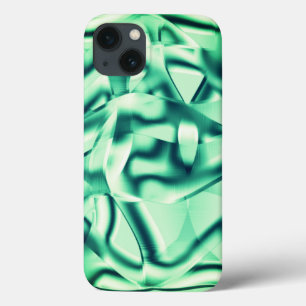 アクリルの曲線の緑の形状、ミントシェード iPhone 13ケース