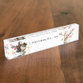 アクリルの机の名前プレートWhimsy Birds デスクネームプレート (側面)