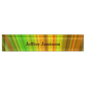 アクリルの机用ネームプレート、黄色および緑 デスクネームプレート (正面)