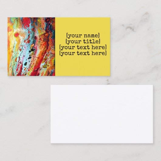 アクリルの注ぐ名刺の抽象美術の液体 名刺 (正面/裏面)
