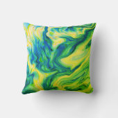 アクリルの流し込み、青、緑、黄/ クッション (裏面)