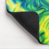 アクリルの流し込み、青、緑、黄/ マウスパッド (コーナー)