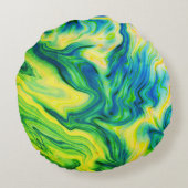 アクリルの流し込み、青、緑、黄/ ラウンドクッション (裏面)