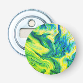 アクリルの流し込み、青、緑、黄/ 栓抜き