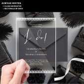 アクリルの結婚式が白い文字レースを招モダンく アクリル招待状