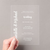 アクリルの結婚式が透明はっきりしたモダン アクリル招待状 (インサイチュ (ポータブル))